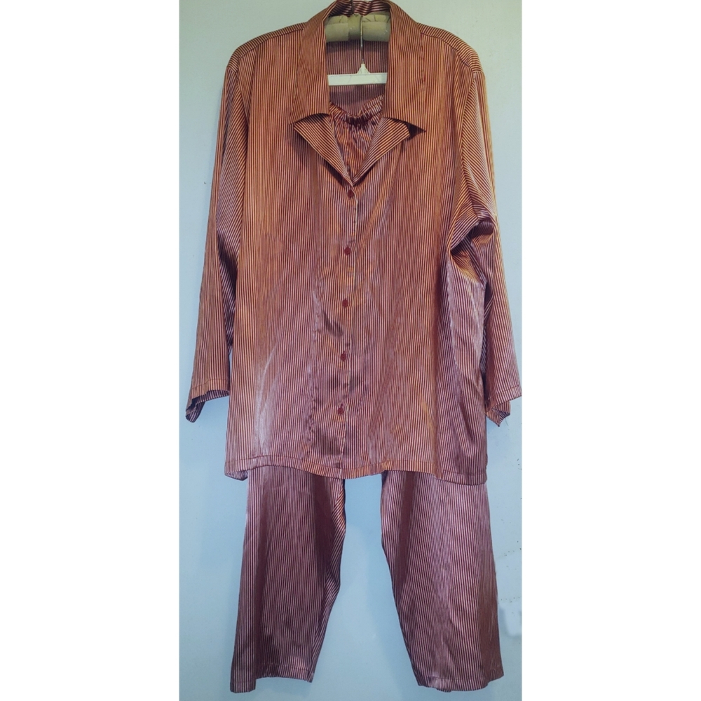Striped satin pajamas 3X